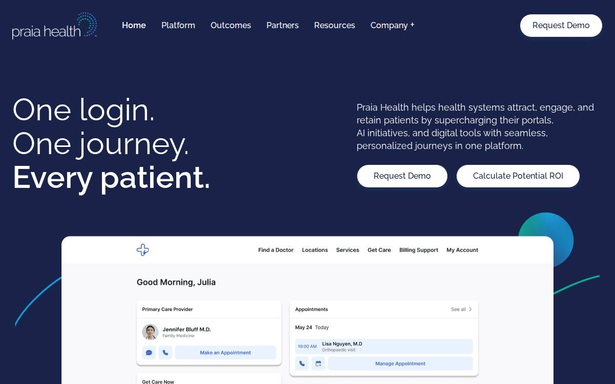 Praia Health website preview