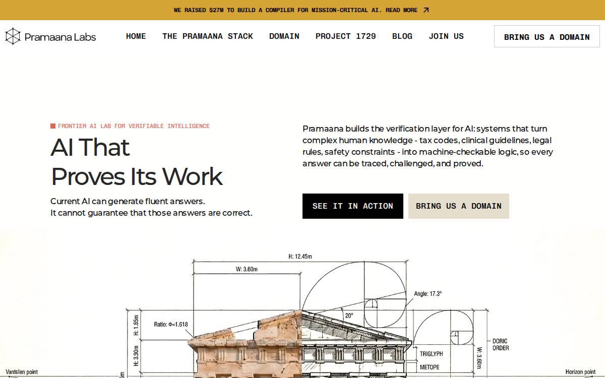 Pramaana Labs website preview