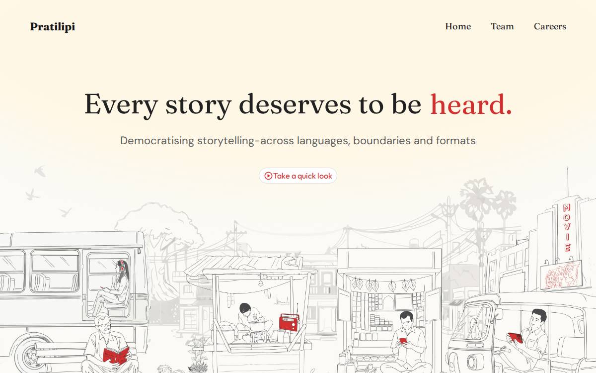 Pratilipi website preview