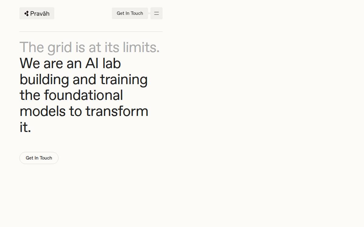 Pravāh website preview