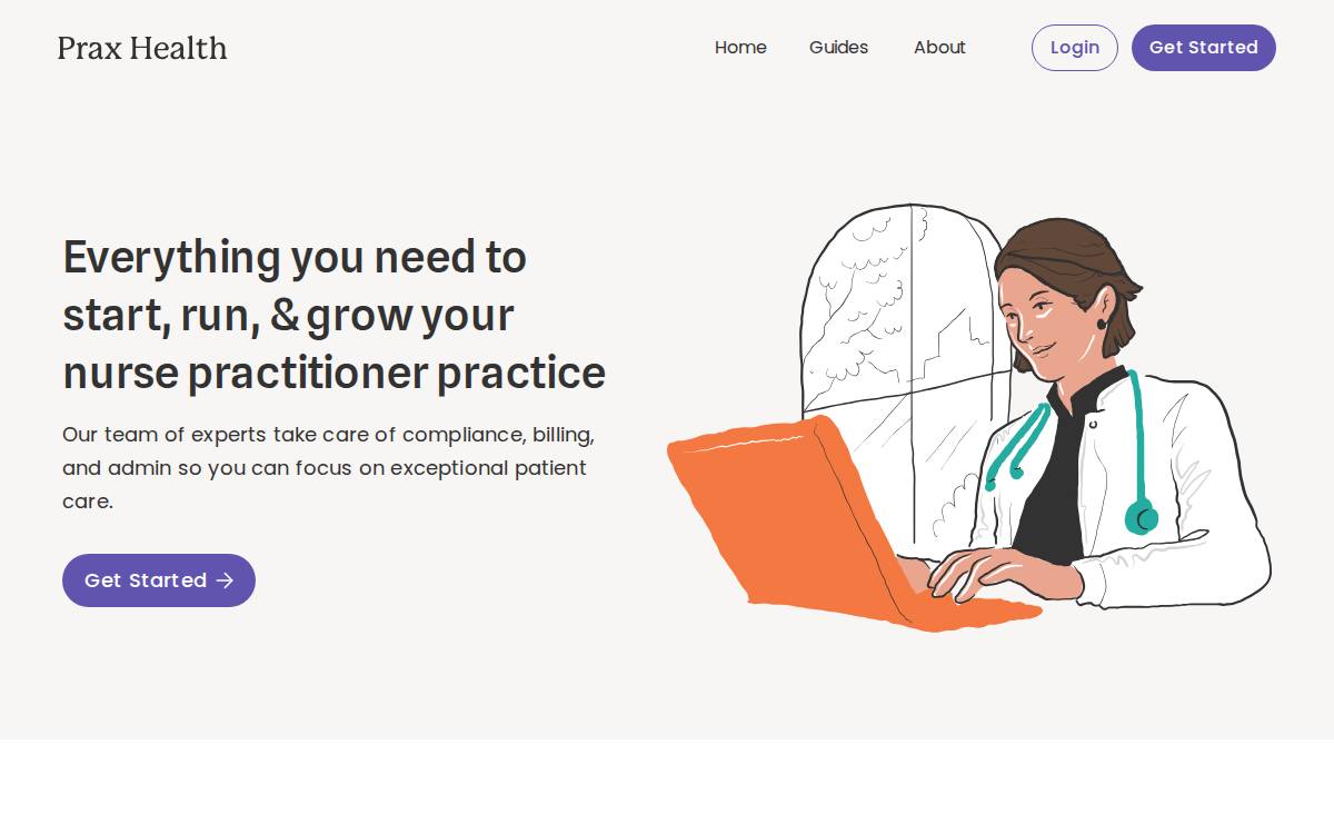 Prax Health website preview