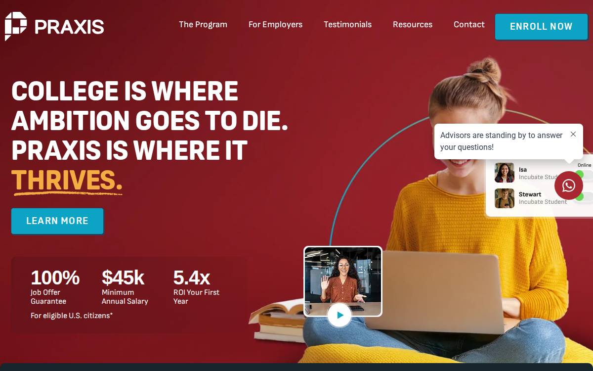 Praxis website preview