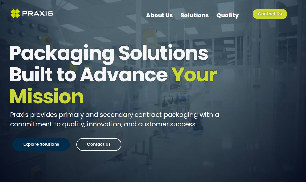 Praxis Packaging Solutions website preview