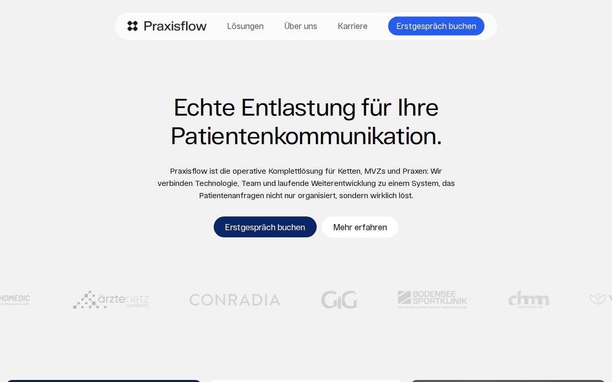 Praxisflow website preview
