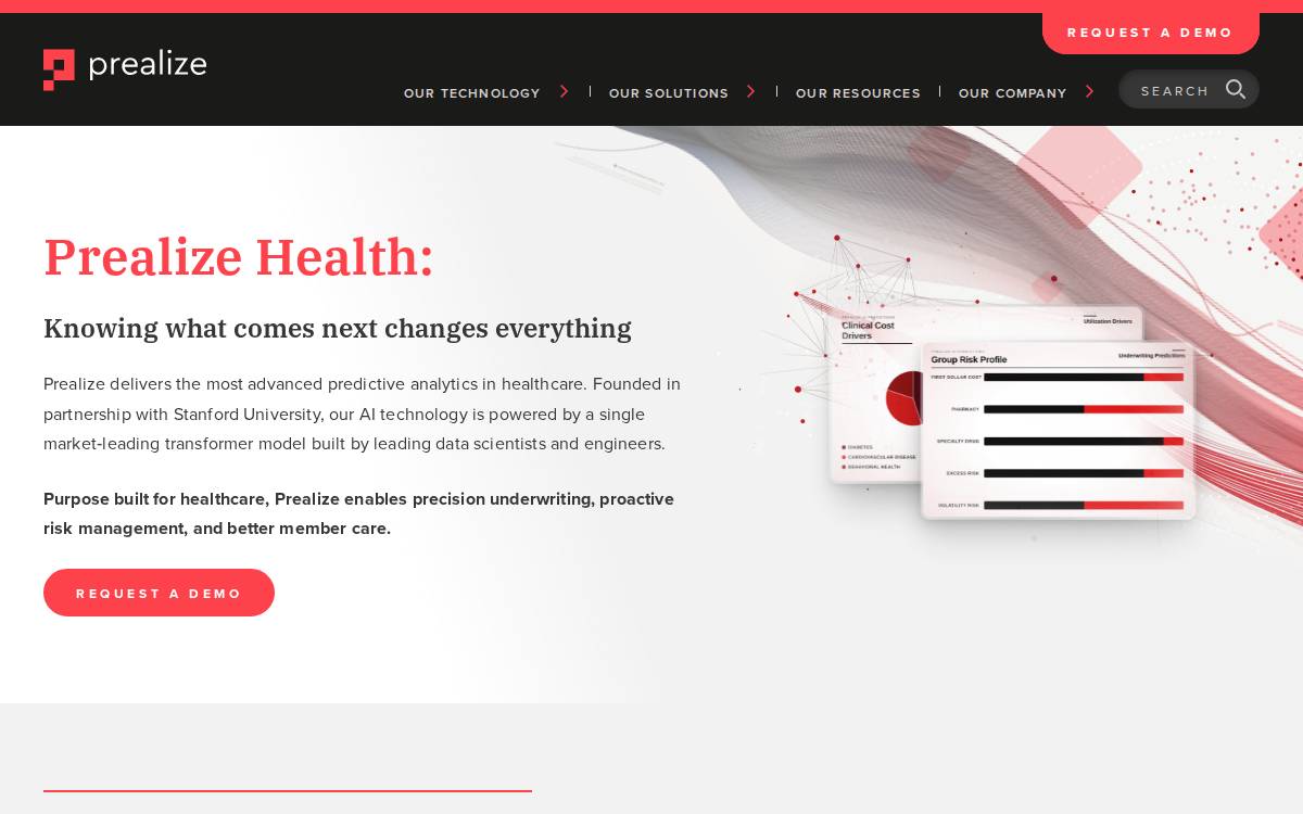 Prealizehealth website preview