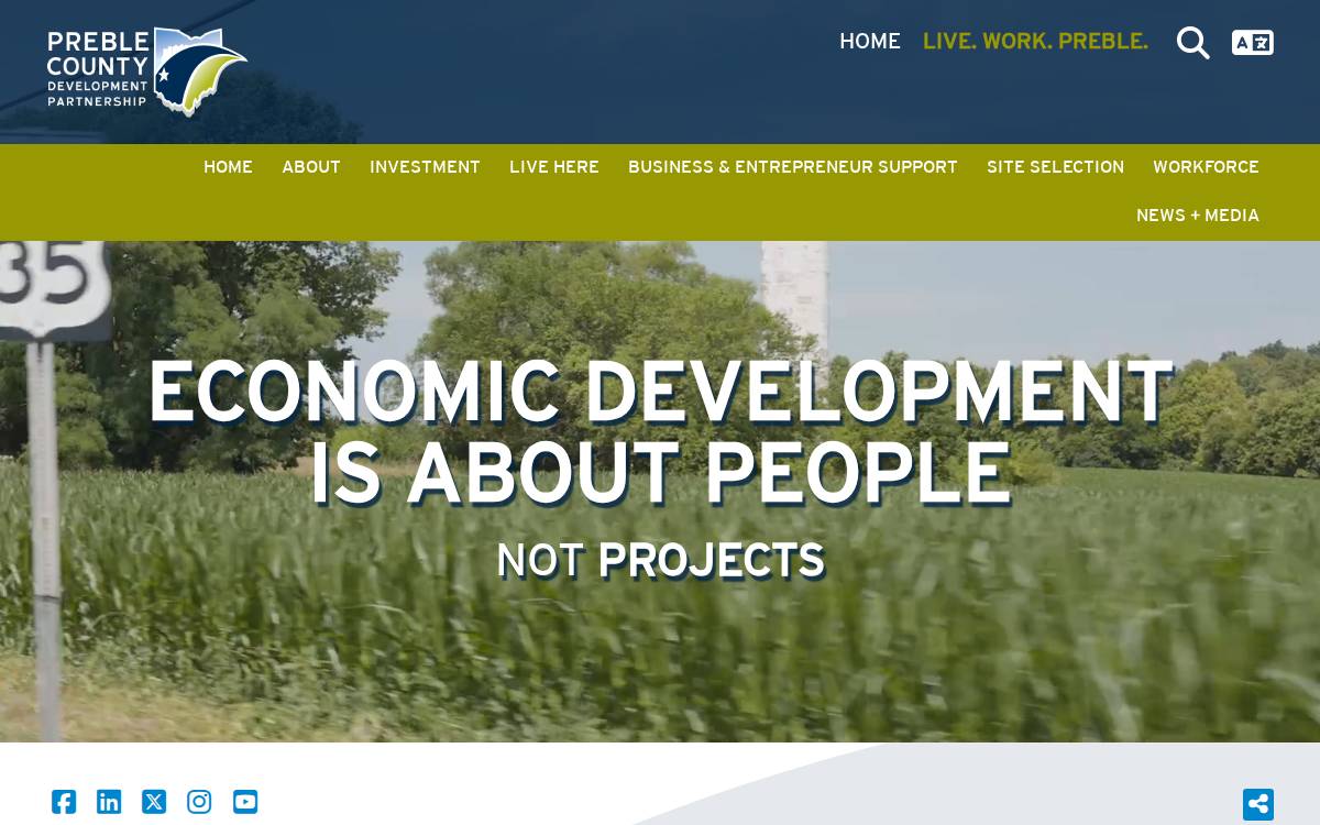 Preble County Development Partnership website preview