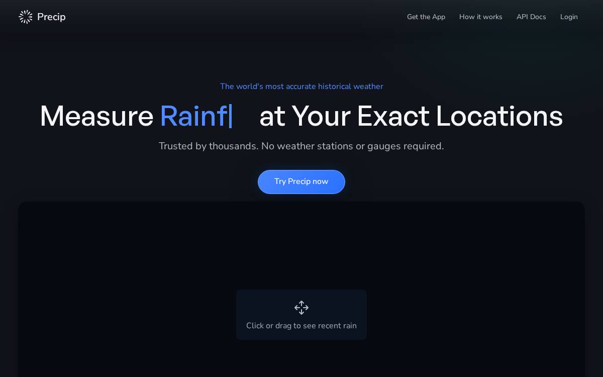 Precip website preview
