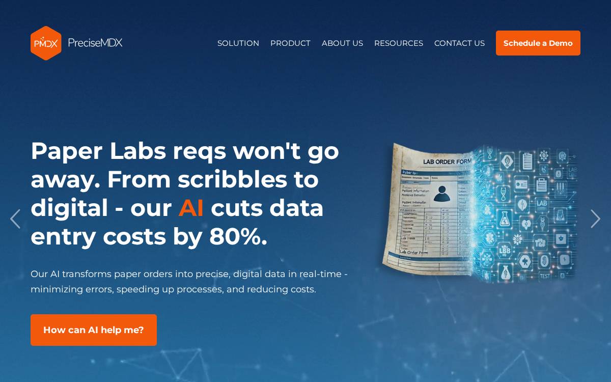 PreciseMDX website preview