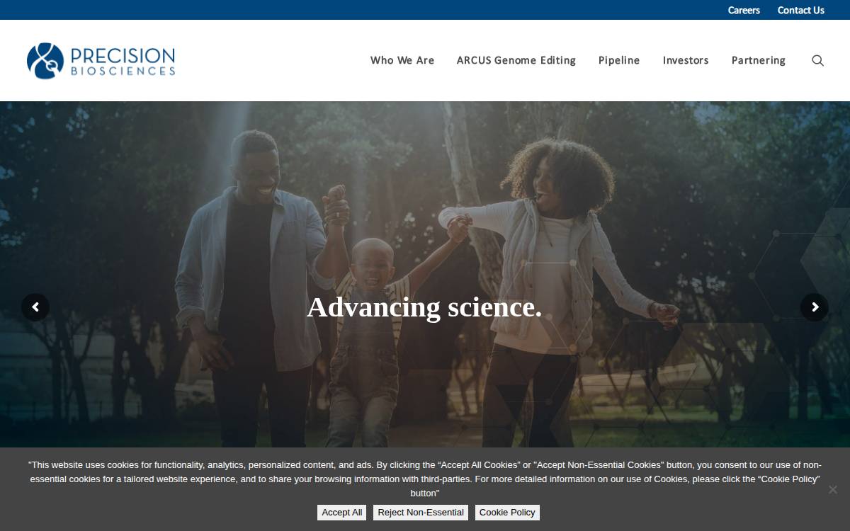 Precision BioSciences website preview