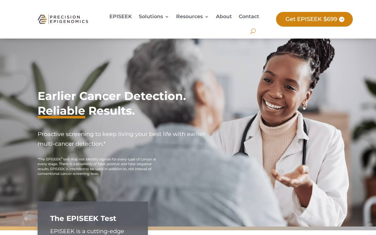 Precision Epigenomics website preview