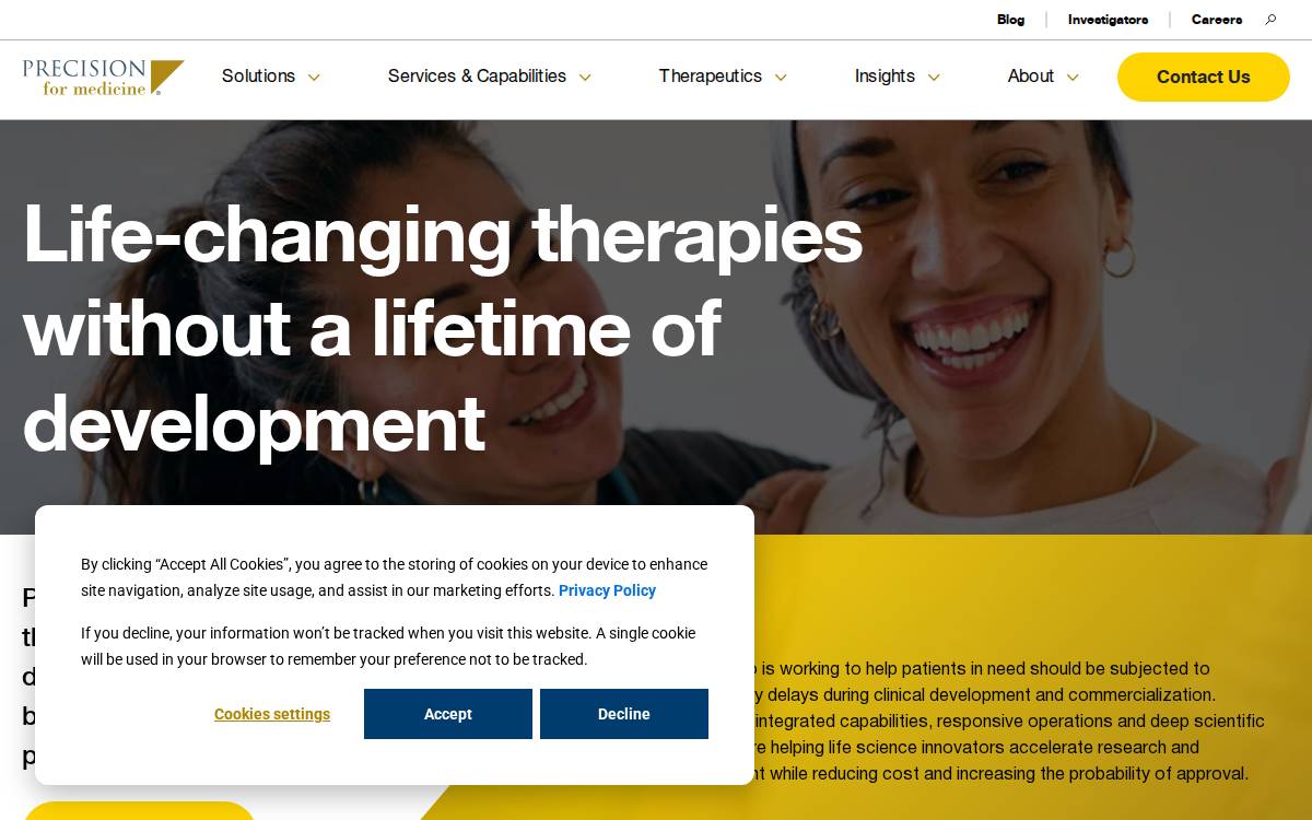 Precision For Medicine website preview