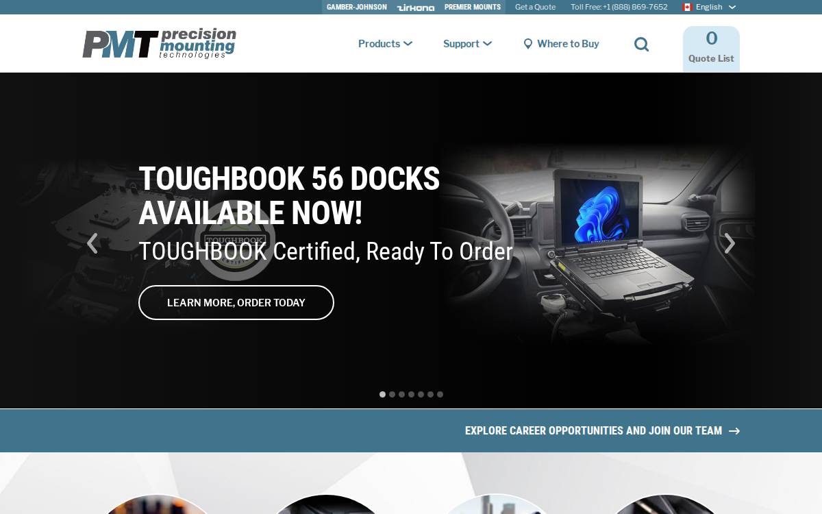 Precision Mounting Technologies Ltd. website preview