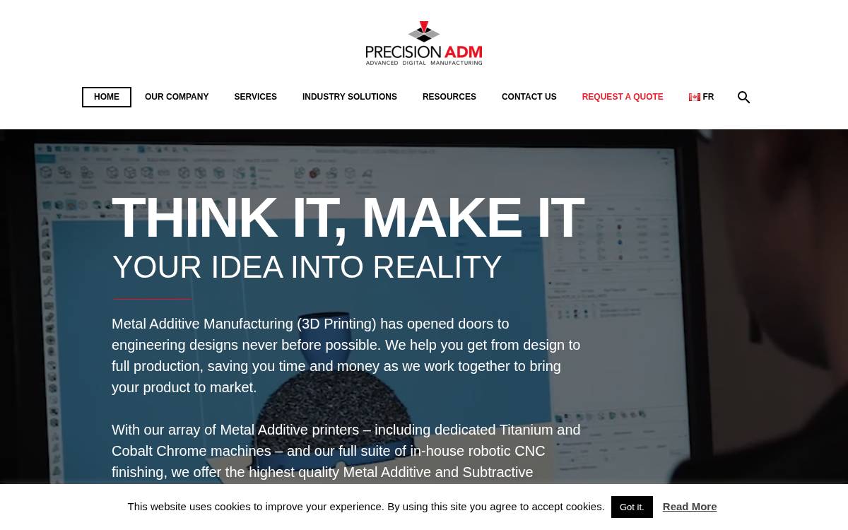 Precisionadm website preview