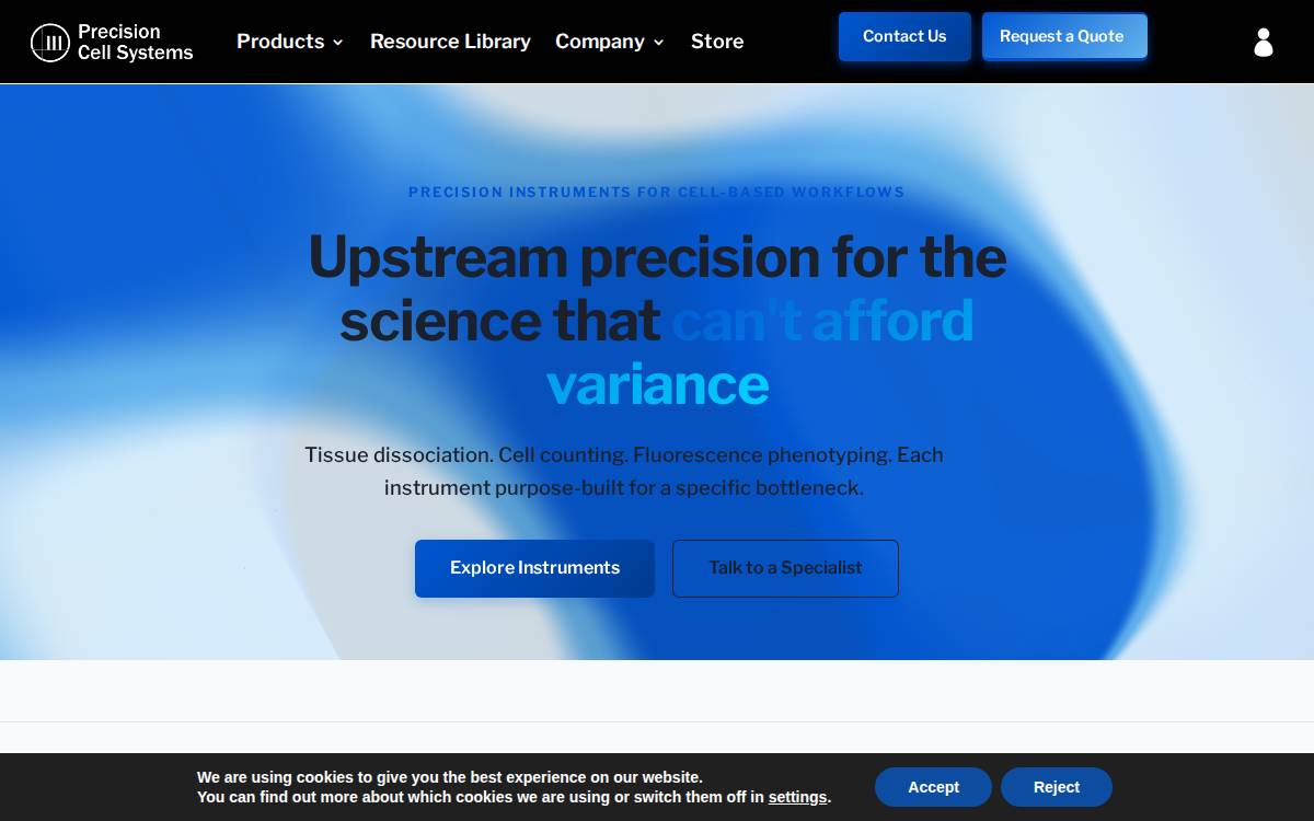 Precisioncellsystems website preview