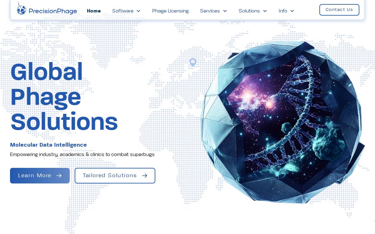 Precisionphage website preview
