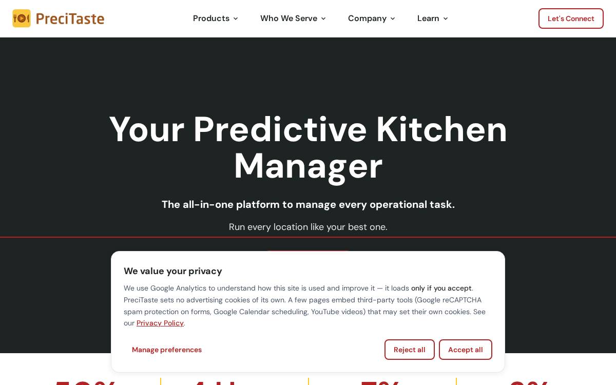 PreciTaste website preview