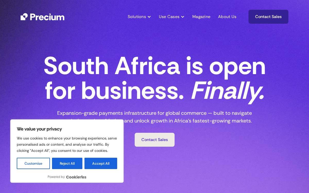 Precium website preview