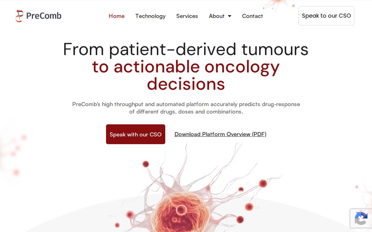 PreComb website preview