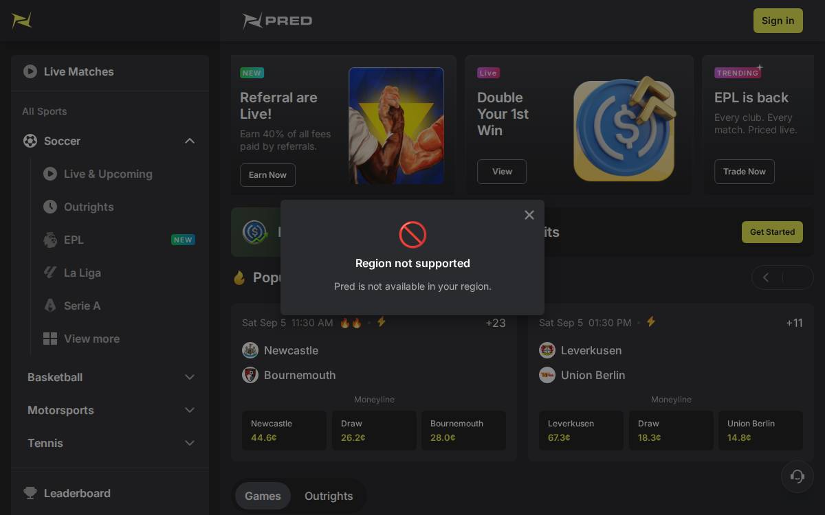 Pred website preview