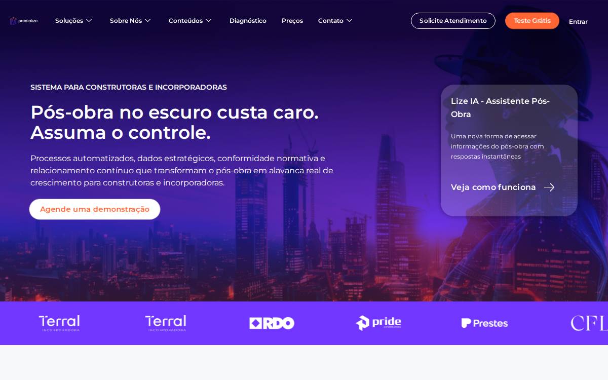 Predialize website preview