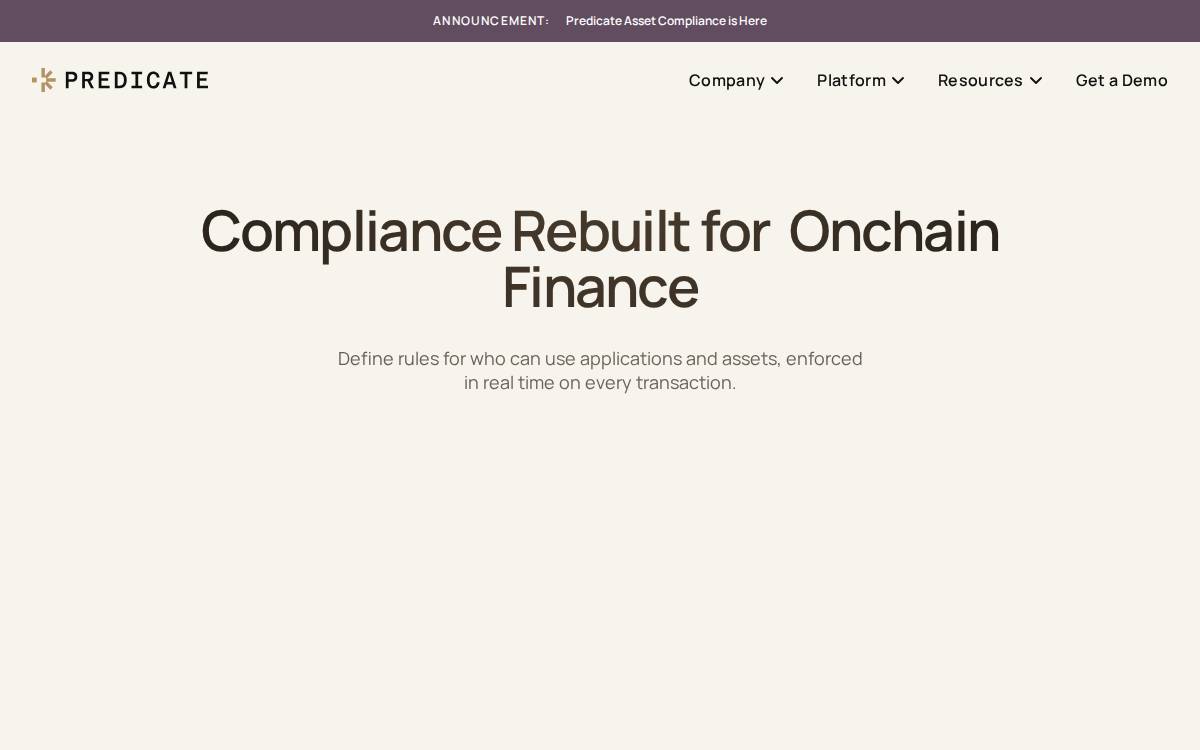 Predicate Decentralised website preview