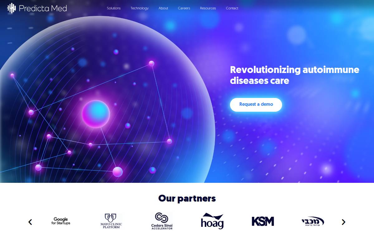 Predicta Med website preview