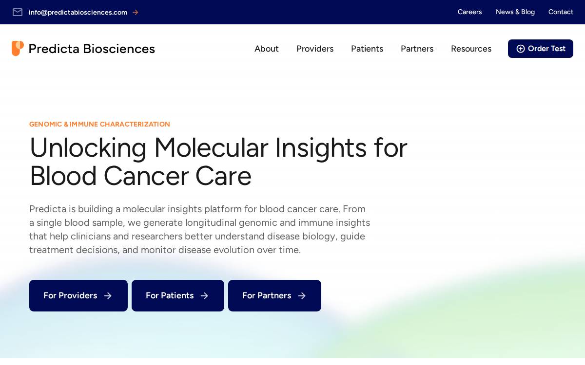Predictabiosciences website preview