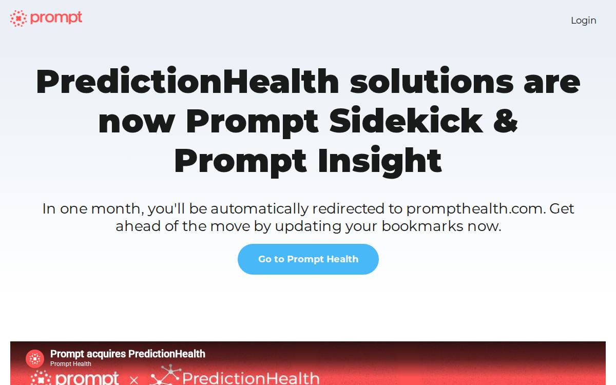Prediction Health website preview