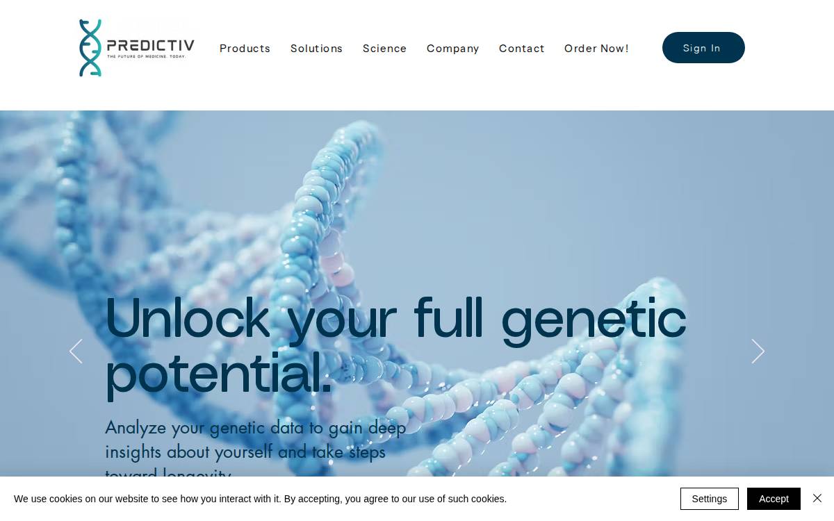 Predictiv Care website preview