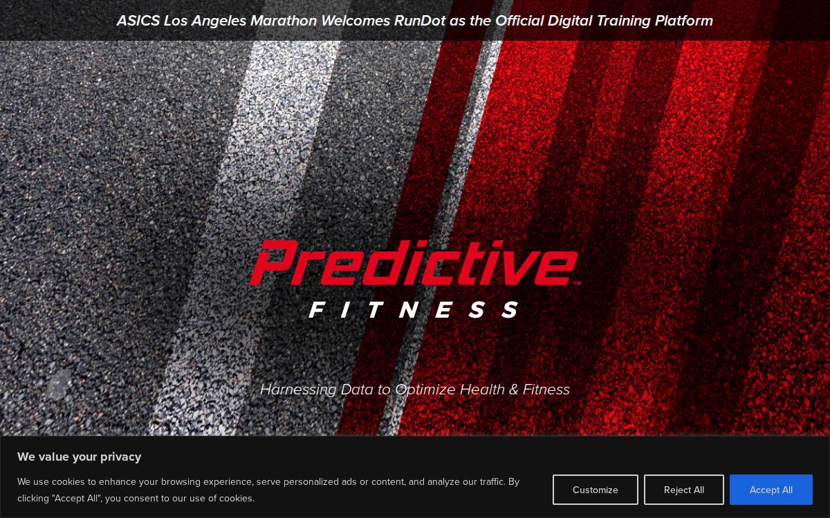 Predictive Fitness website preview
