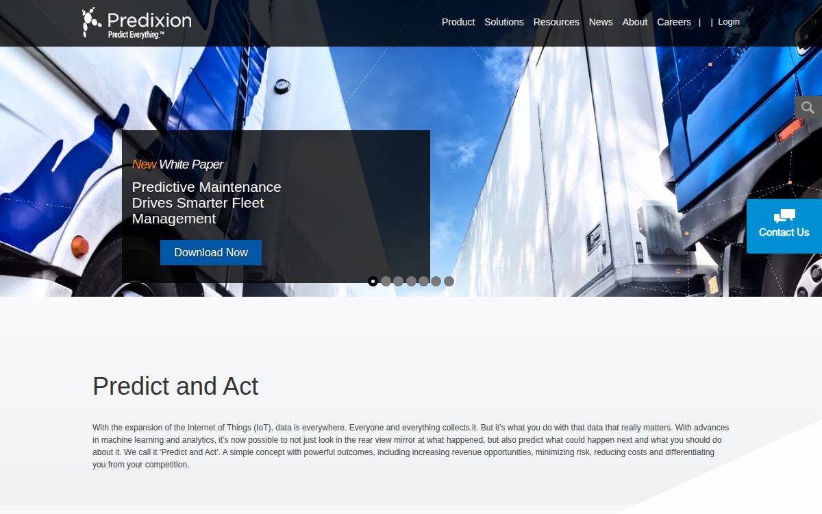 Predixion Software website preview