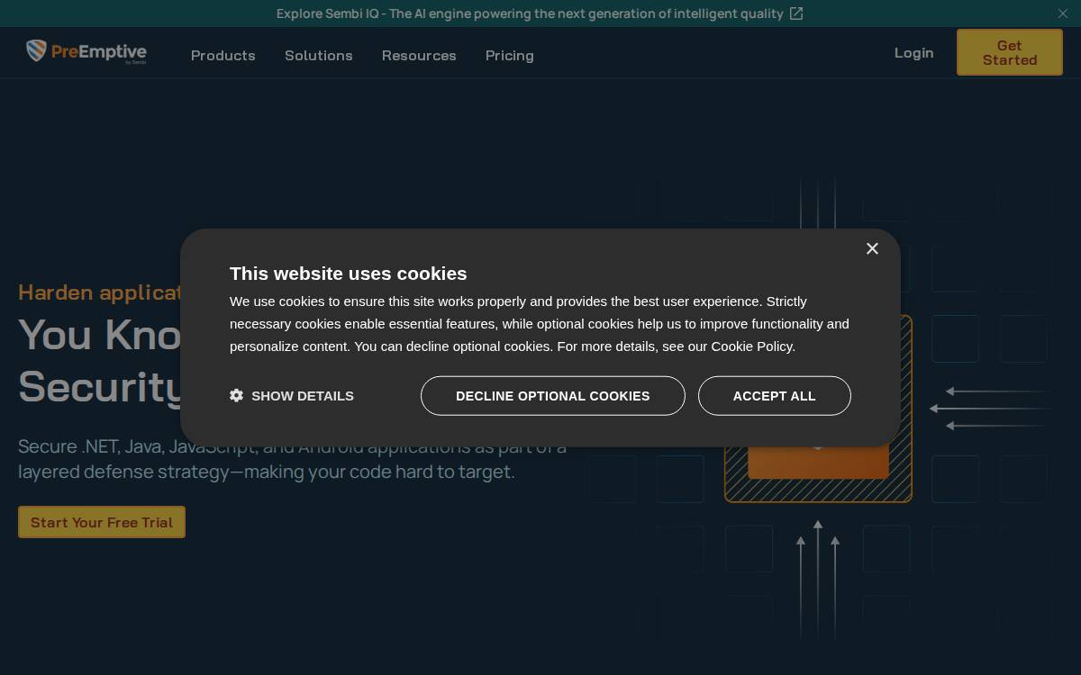 PreEmptive website preview