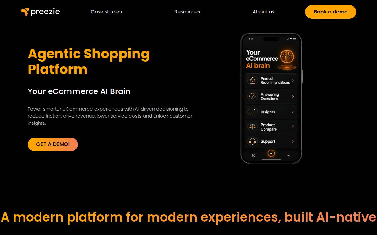 Preezie website preview