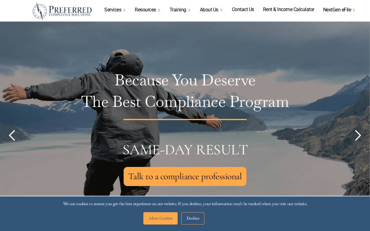 Preferredcompliance website preview