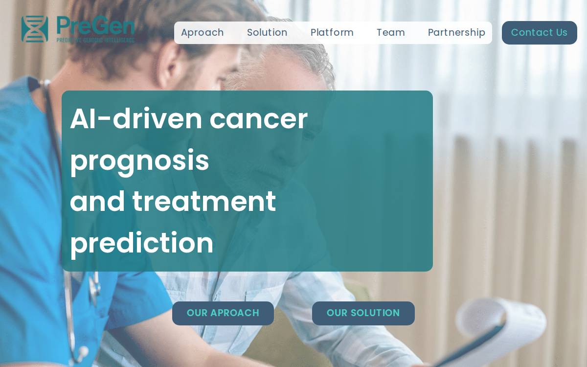Pregen website preview