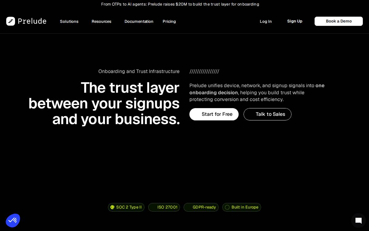 Prelude website preview