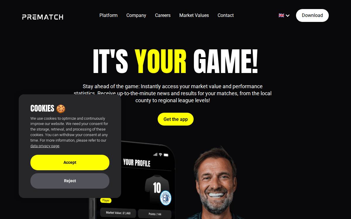 Prematchapp website preview