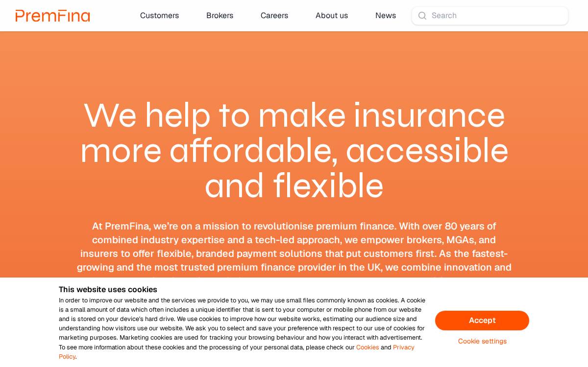 PremFina website preview