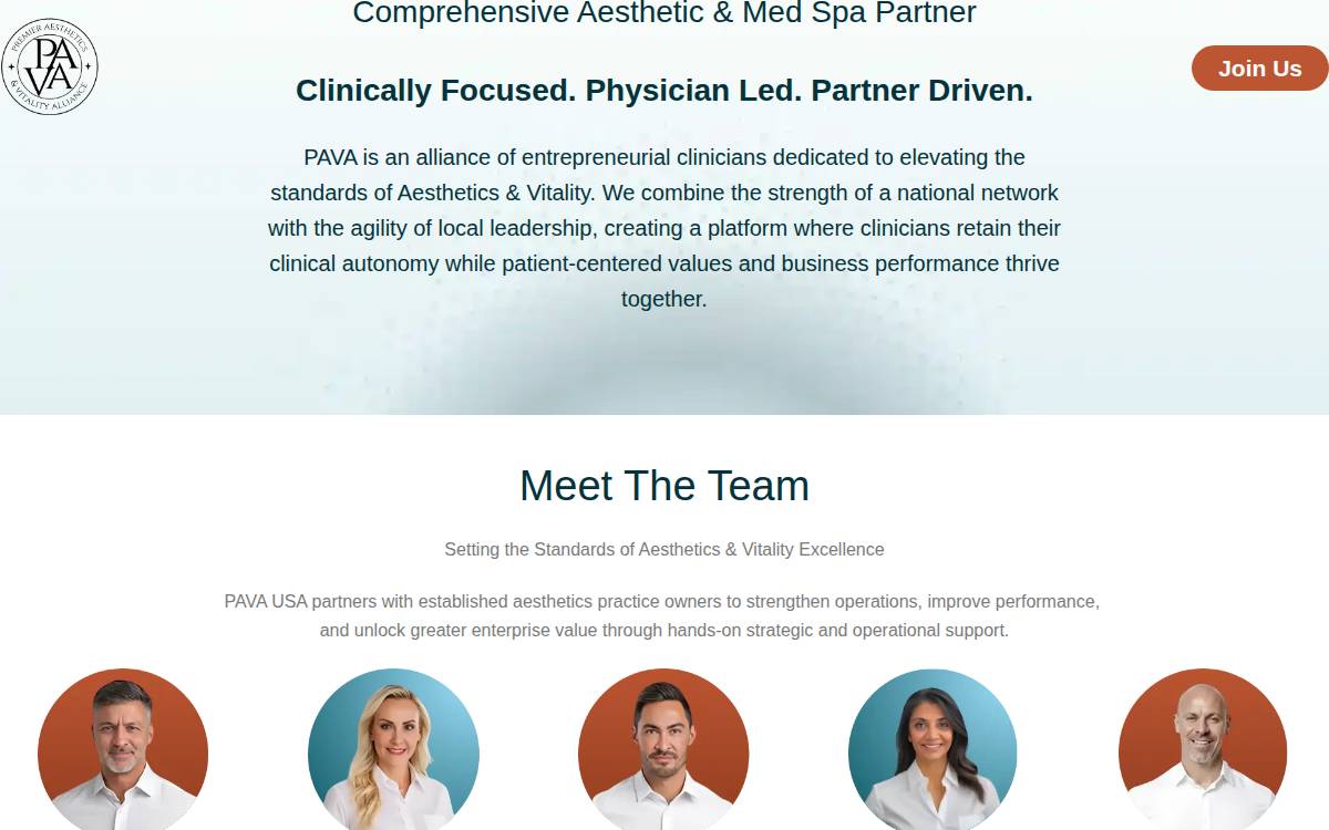 Premier Aesthetics & Vitality Alliance website preview