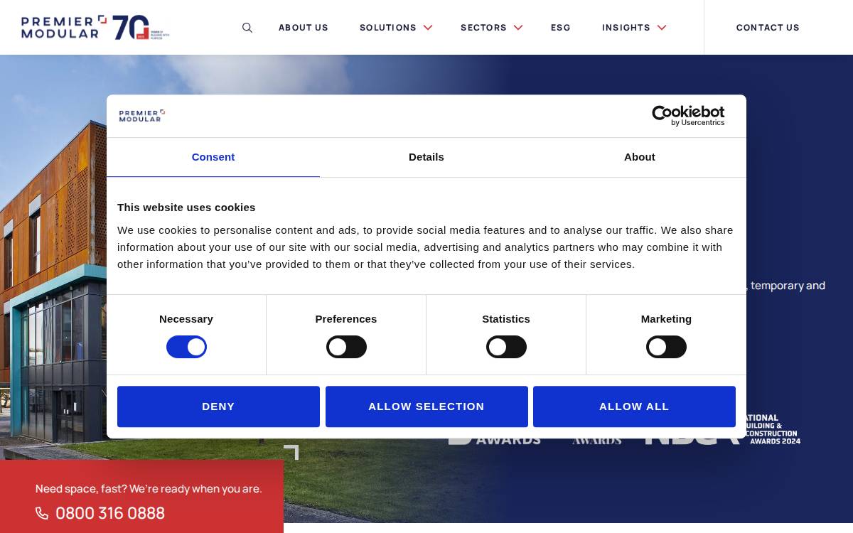 Premier Modular website preview
