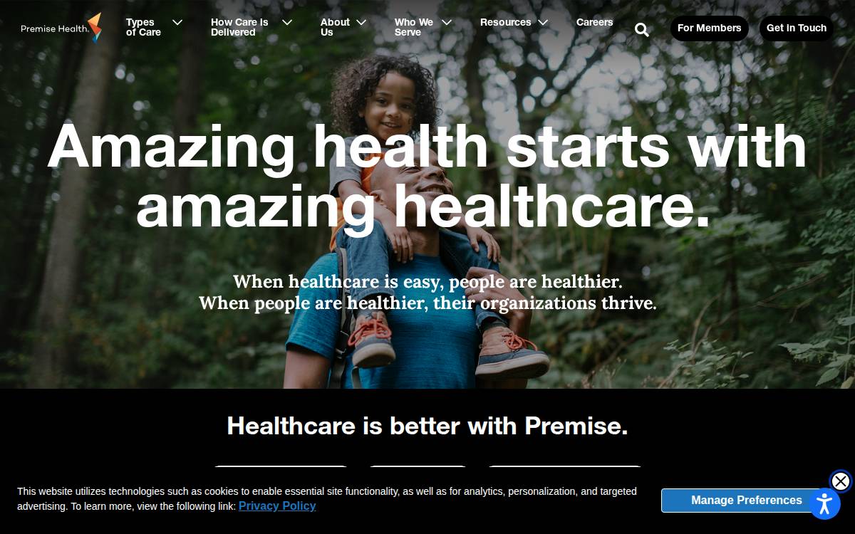Premise Health website preview
