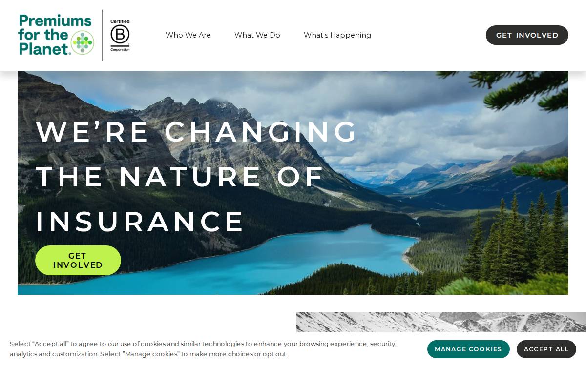 Premiumsfortheplanet website preview