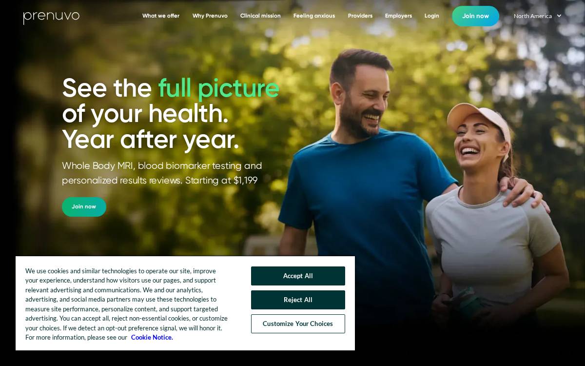 Prenuvo website preview