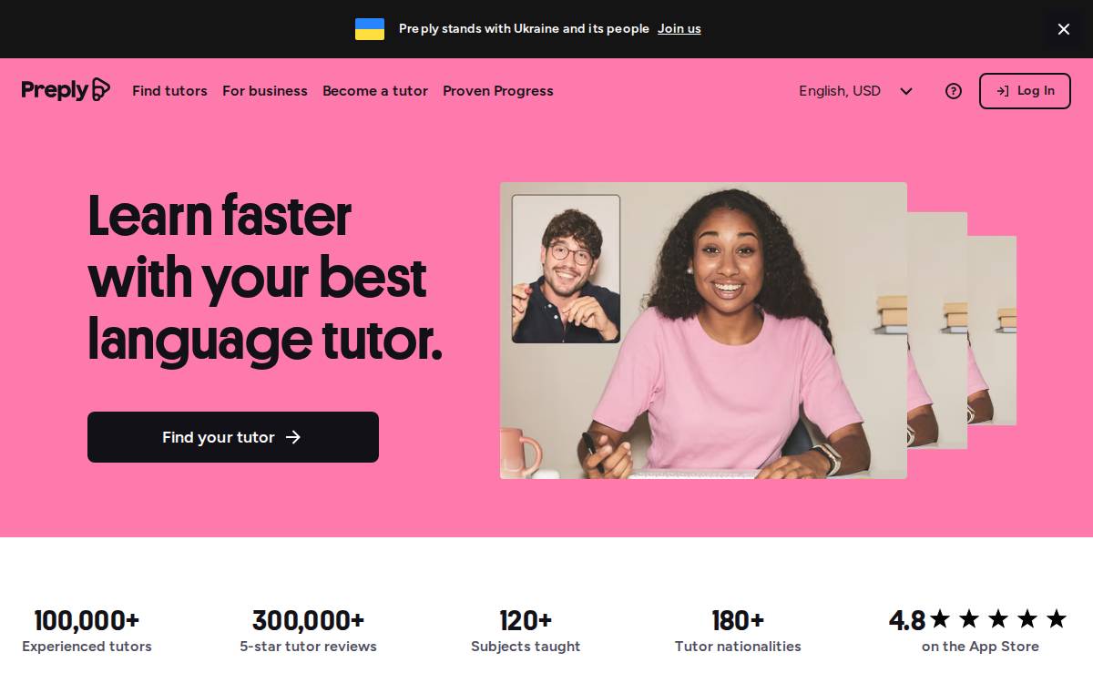 Preply website preview