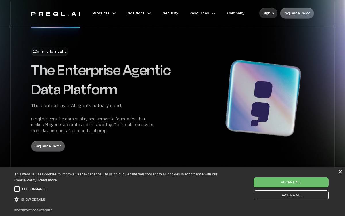 Preql AI website preview