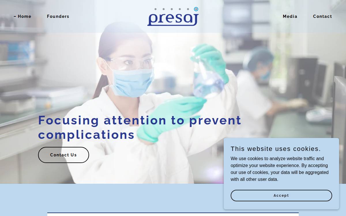 Presaj website preview