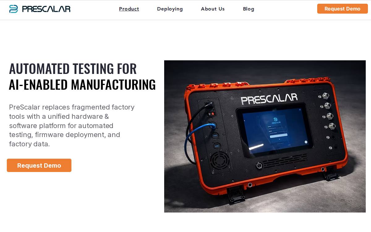 Prescalar website preview