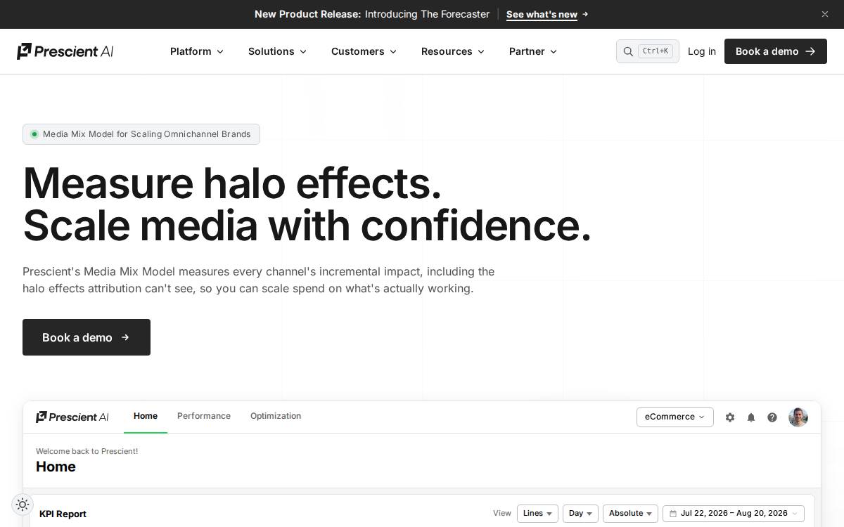 Prescient website preview
