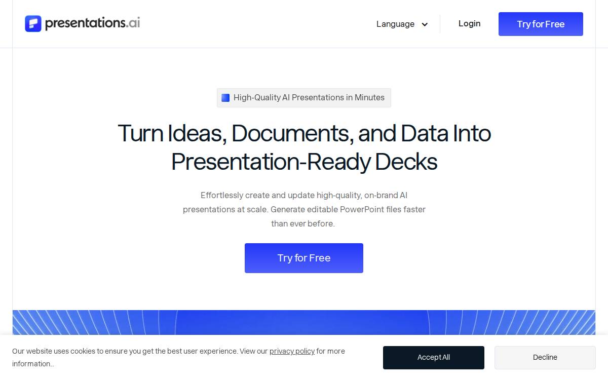 Presentations website preview