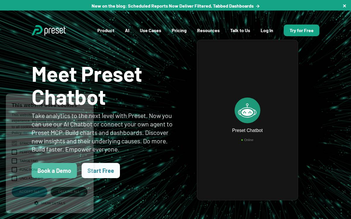 Preset website preview